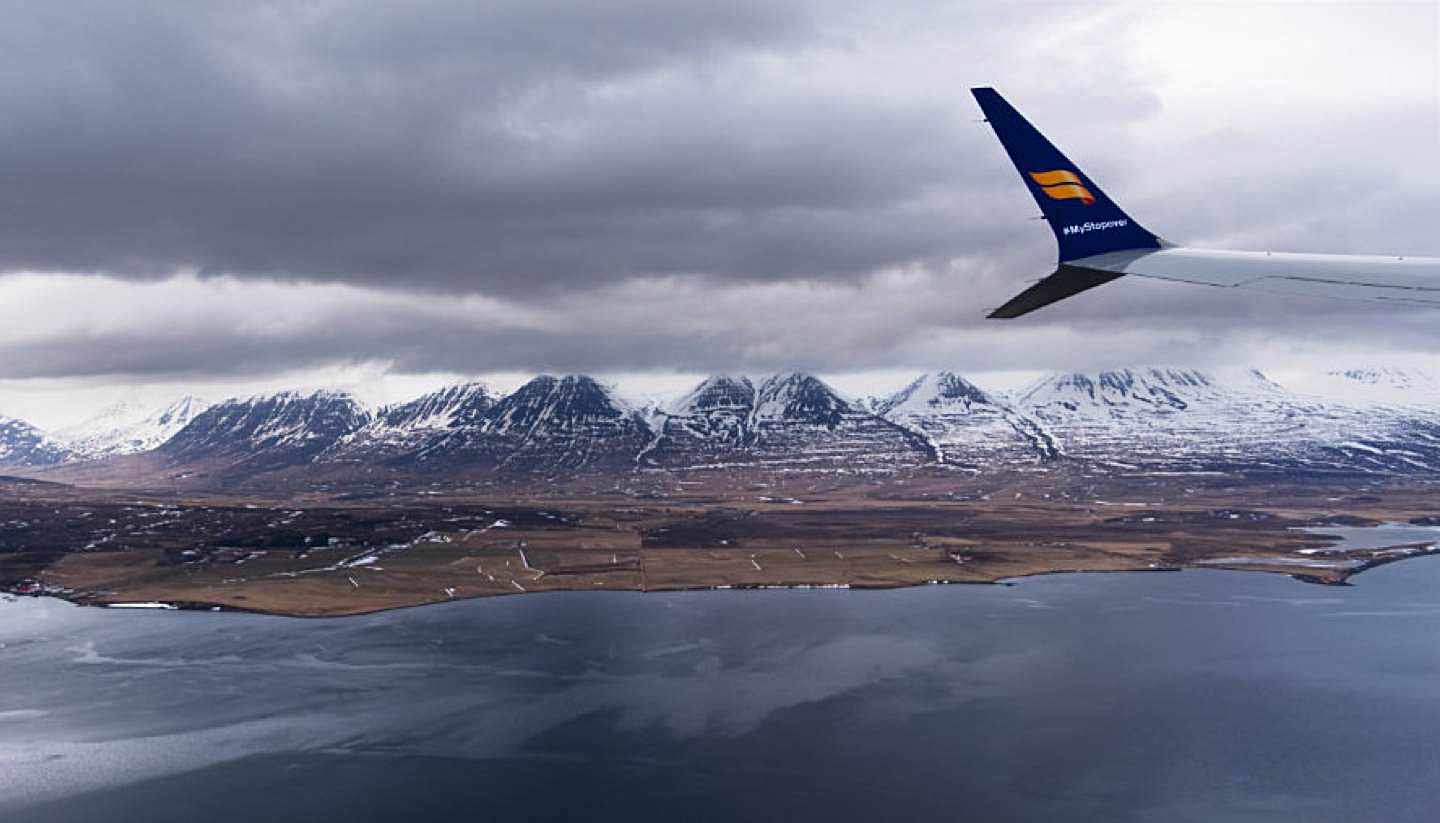 Iceland By Air – Iceland Sightseeing in a Boeing 737 Max 8 - Flying over Eyjafjörður Fjord