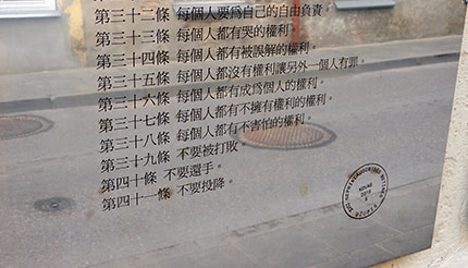 Part of the constitution in Chinese.