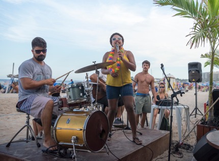 A performance on Copacabana Beach