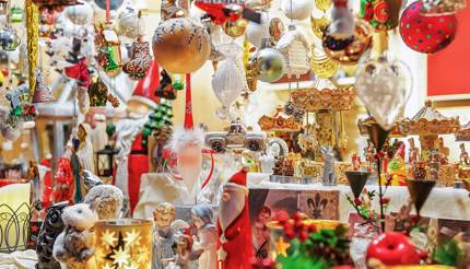 A Christmas market stall in Vilnius