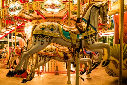 Vintage fairground rides in Tivoli Gardens