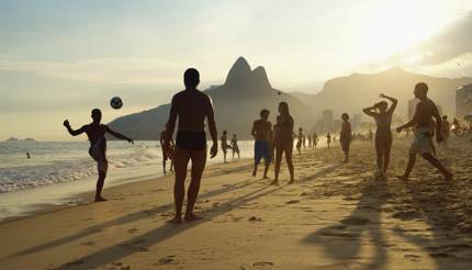 Locals on Ipanema beach, Rio de Janeiro, Brazil