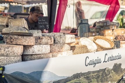 A cheese seller in L'Ile Rousse