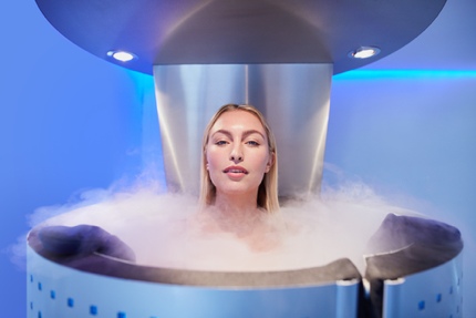 Woman in a cryo chamber