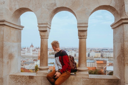 A tourist in Budapest, Hungary