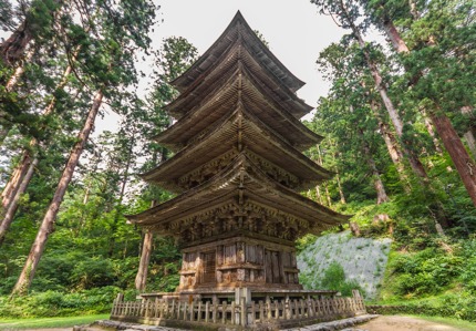 The five-storey pagoda on the way to the shrine atop Haguro-san