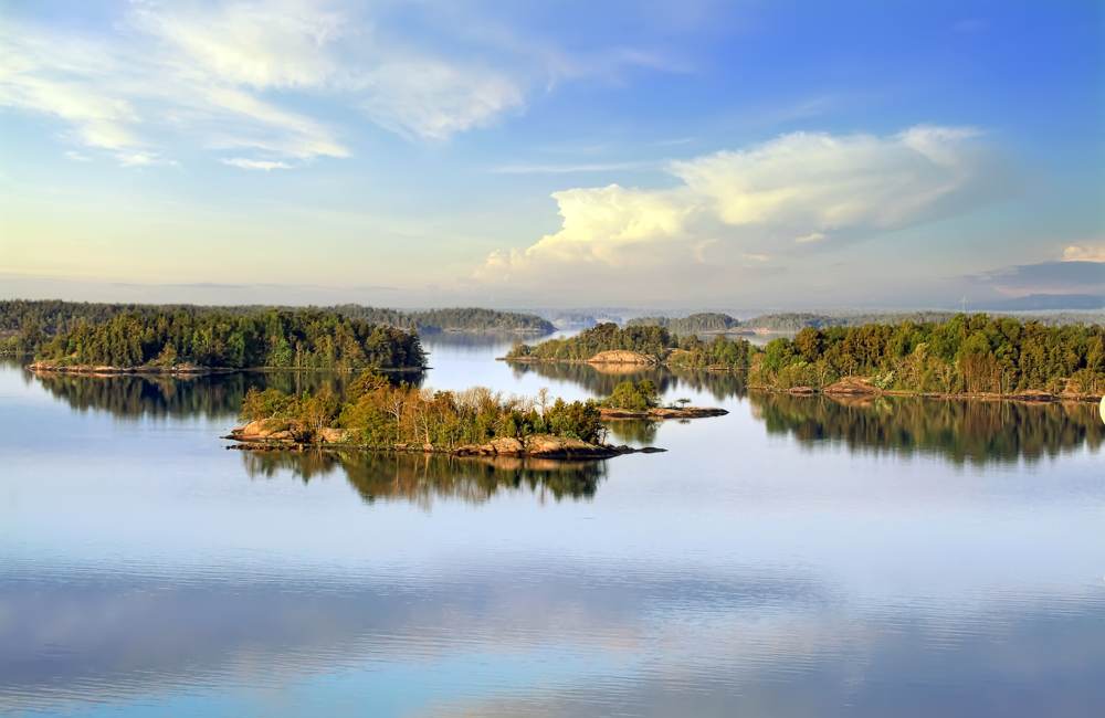 Stockholm Archipelago on the Baltic Sea at sunrise