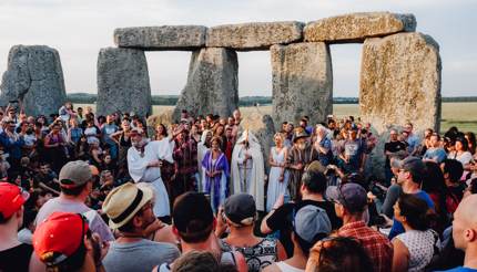 Druids at Stonehenge, England