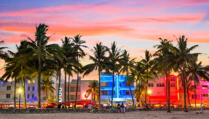 Miami Beach at sunset