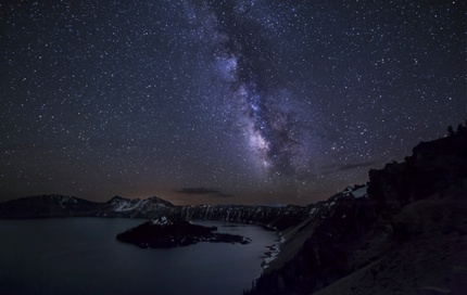 A night view in Crater Lake National Park