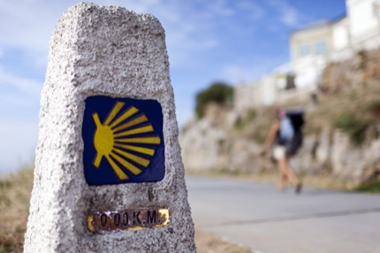 A series of signs guide travellers along the pilgrimage route