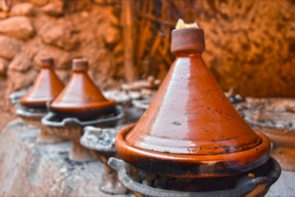 Cooking traditional Moroccan tajine